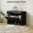 thumbnail image 4 of HOMCOM Banc à Chaussures avec Tiroir Rabattable, Coussin, 6 Paires pour Entrée Noir, 4 of 10