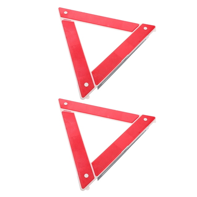 TABLZONE 2Pcs Emergency Warning Triangle for Car Reflective Foldable Roadside Safety Sign Red Plastic