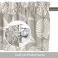 thumbnail image 6 of Sea Starfish Shell Conch on Gray Valances for Windows,Kitchen Valance Rod Pocket Short Curtain, Marine Creature Theme Valance Curtain Window Valances for Bedroom Bathroom Living Room 42x18in, 6 of 9
