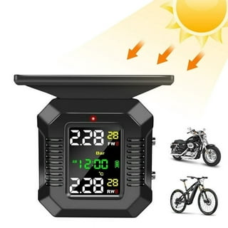 WonVon Tire Pressure Monitoring System,Solar Waterproof Wireless Motorcycle  Motor Auto Tyre Alarm Sensor TMPS for Moto Motor Bike Motorbike Scooter