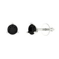 thumbnail image 2 of 0.5 Ct Round Cut Studs Black Natural Onyx 18K White Solid Solid Gold Everyday Dainty Earrings Screw Back, 2 of 7