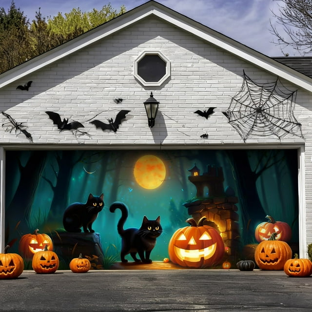 Bannière de Garage Robuste pour Passionnés, Signalisation Décorative Durable en Polyester, Bords Renforcés Résistants aux Intempéries 15 X 7 Pi, Facile à Suspendre pour Fêtes d'Halloween, Entrées de Garage, Porche