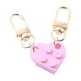 thumbnail image 4 of Llavero con forma de corazón de bloques de construcción dos en uno con empalme de colores dulces Llavero de pareja de clase, 4 of 6