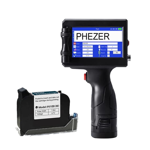 Impresora de inyección de tinta portátil Phezer P15 para cualquier superficie con boquilla de 0,5 cm