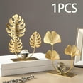 thumbnail image 6 of Wrought Iron Leaves Statue Leaf Sculpture Crafts Livingroom Desktop Ornament Ginkgo Leaf, 6 of 8