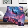 thumbnail image 5 of NIANHE Galactic Guardian Deer blanket, comfortable and soft, warm casual blanket, printed design, winter sofa dormitory home decoration, must-have travel product. Size is 50x60 inches., 5 of 9