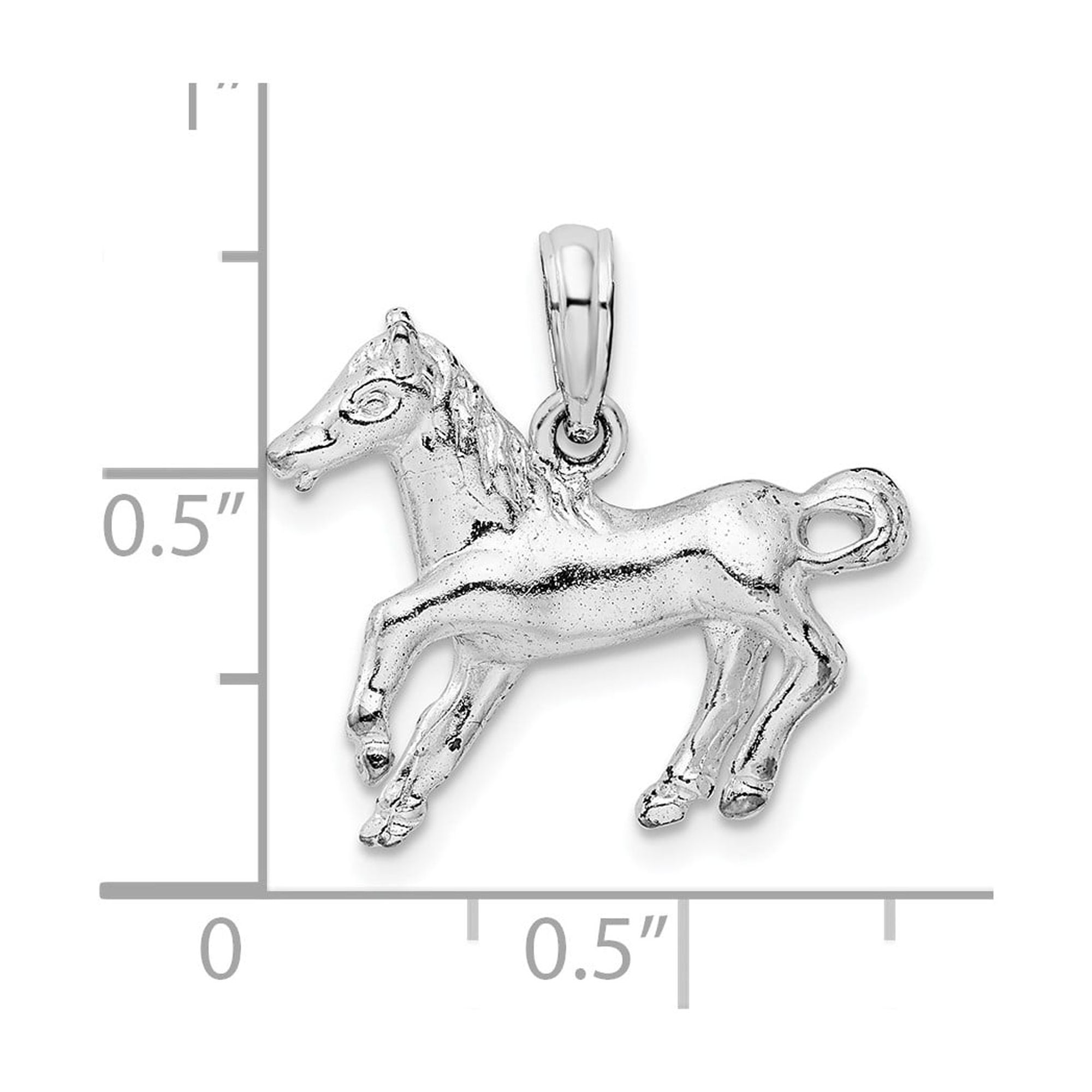 Sterling Silver Galloping Horse Pendant Necklace for Women or Unisex, Equestrian Animal Charm Jewelry, Western Nature-Inspired Symbol of Strength and Freedom