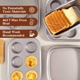 thumbnail image 7 of Cartman Nonstick Grey Bakeware Set 9-pieces with Round/Square Cake Pan,Loaf Pan,6/12 Cup Muffin Pan,Cookie Sheet,Roast Pan,Brush and Spatula Set,Carbon Steel Bake Set, 7 of 7
