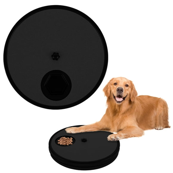 Grusce Dog Scratch Pad for Nails Non-Slip Dog Scratch Board with 6 Snack Compartments Rotating Round Dog Nail Scratch Board Removable Scratching Scratchboard Scratchpad Sandpaper for Dog Pet