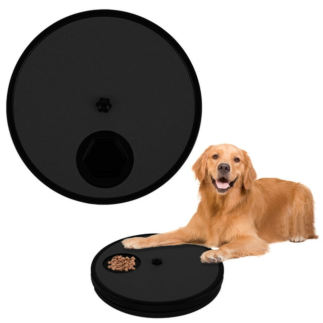 Grusce Dog Scratch Pad for Nails Non-Slip Dog Scratch Board with 6 Snack Compartments Rotating Round Dog Nail Scratch Board Removable Scratching Scratchboard Scratchpad Sandpaper for Dog Pet
