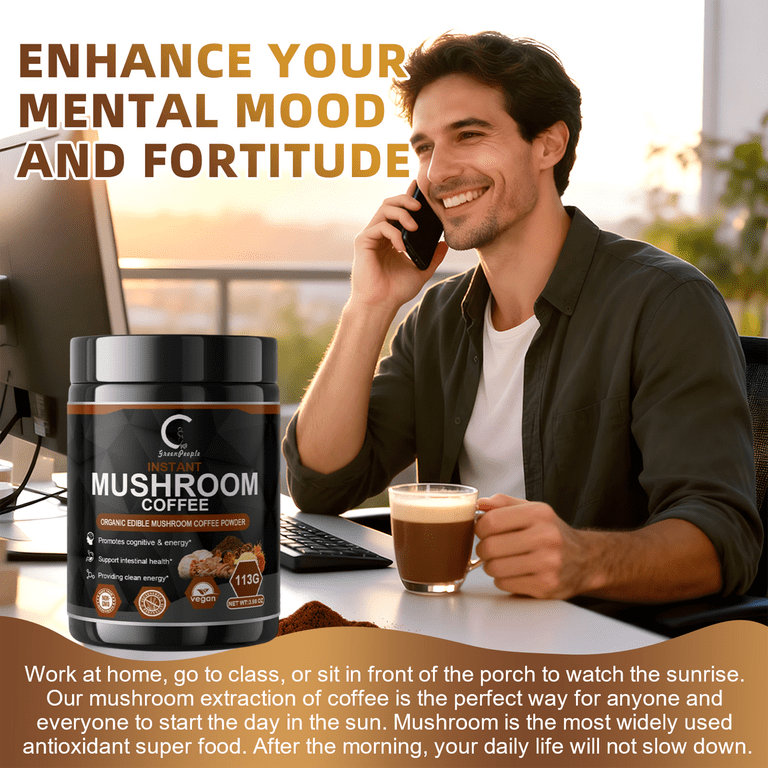 GPGP GreenPeople Organic Mushroom Coffee with 7 Superfood Mushrooms 113g Vegan Keto Alternative - Walmart.com GPGP GreenPeople Organic Mushroom Coffee with 7 Superfood Mushrooms 113g Vegan Keto Alternative - Walmart.com