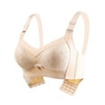 thumbnail image 3 of Bigersell Wireless Bra for Everyday Women Comfortable Breathable Bra Underwear No Underwire Big & Tall Size Comfort Bra, Style 11155, Beige 42B, 3 of 3
