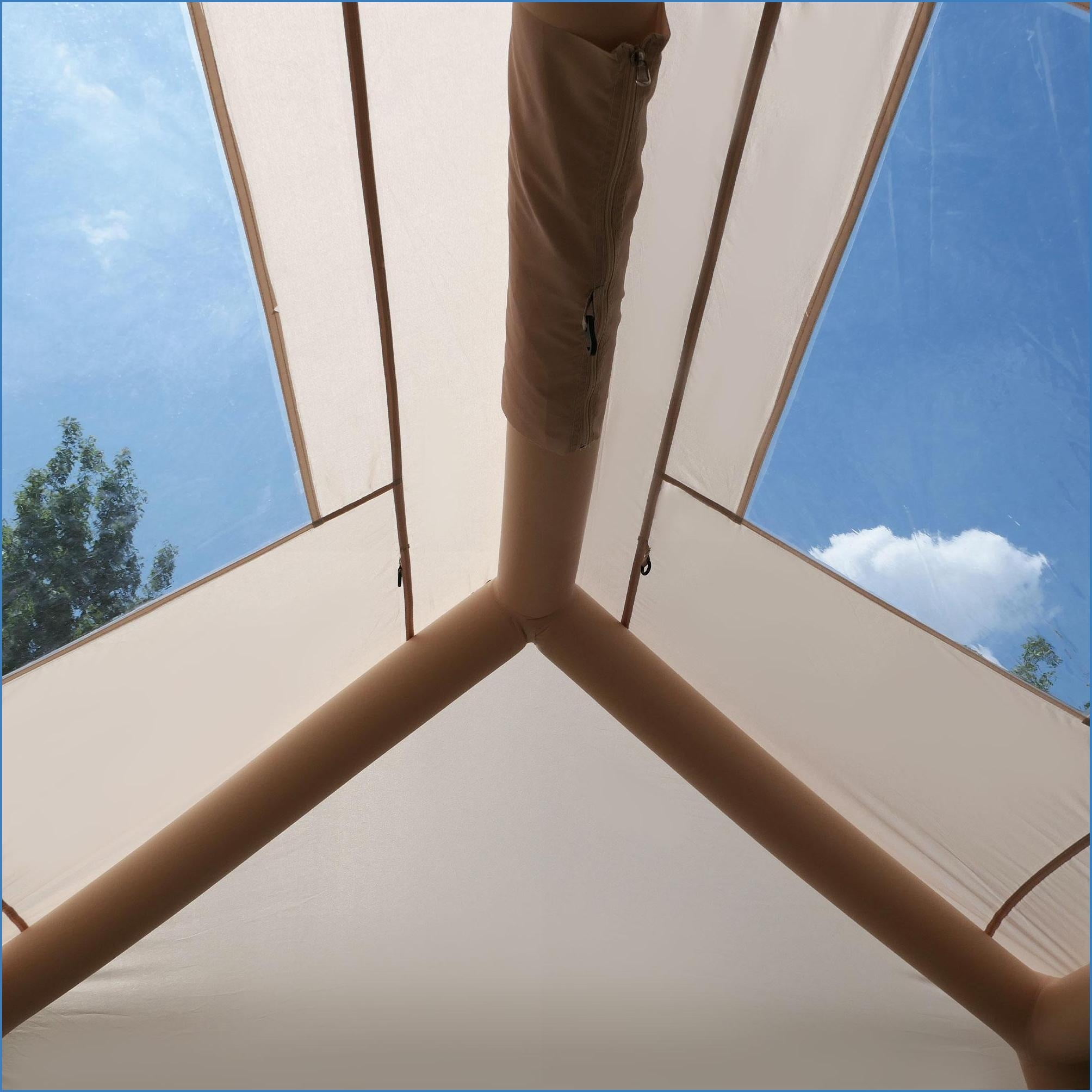 Tents | Tiendas de Campaña, 4-Season 5.72m² Inflatable Tent, Stove Jack, Pump, Camping Glamping | oxford fabric