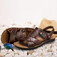thumbnail image 4 of Men's Genuine Leather Classic Open Toe Sandals, 4 of 8