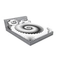 thumbnail image 2 of Ambesonne Abstract Fitted Sheet & Pillow Sham Set, Spiral Dots Pattern, Queen, Black White, 2 of 2