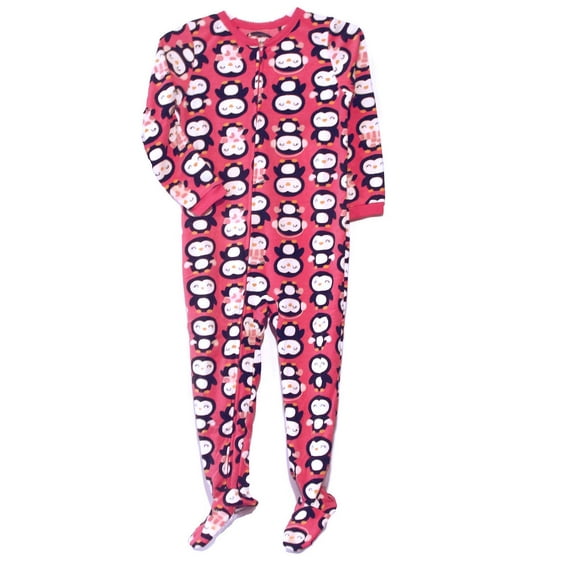 Carter's Girls Pink Winter Penguin Fleece Footed Pajama Sleeper, Size 4T