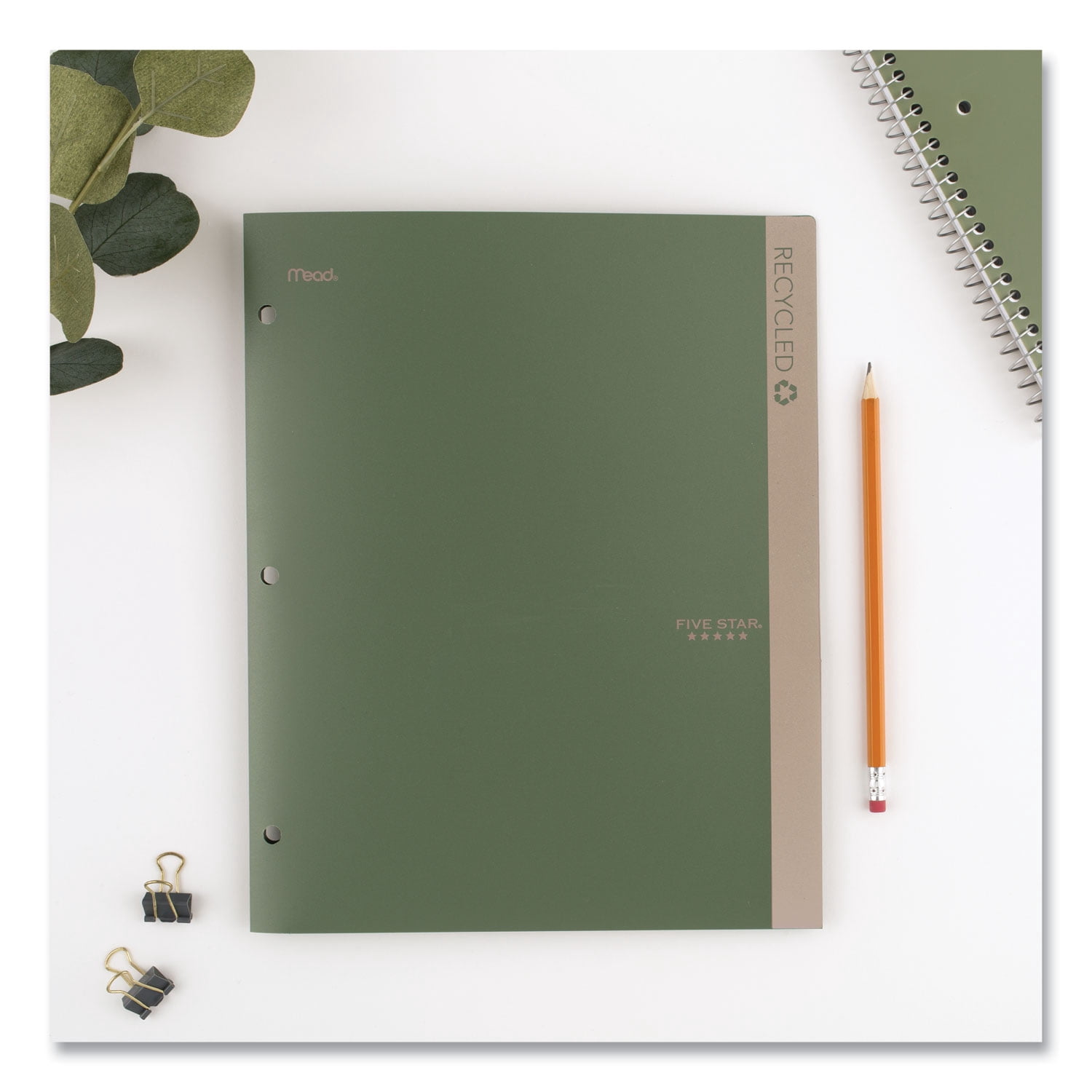 Recycled Plastic Two-Pocket Folder, 11" x 8.5", Randomly Assorted | Bundle of 5 Each
