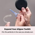thumbnail image 4 of Clear Aligner Removal PUL Tool for Invisalign Removable Braces & Trays | Compatible with Removable Braces, Aligners, Retainers, & Dentures | Hygienic, Durable, Compact | By The Pultool (Orange + Blue), 4 of 4