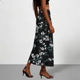 thumbnail image 4 of ClodeEU Women's Satin Print Elastic Waist Maxi Skirt,Casual Long Skirt ,Lounge Slim Skirt Black,Womens Plus XXL, 4 of 7