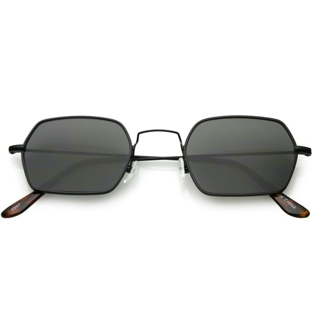 sunglass.la Geometric Hexagon Sunglasses Ultra Slim Metal Neutral