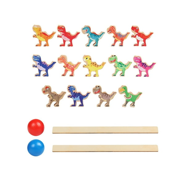 Qiweii Jouet d'Équilibre Empilable en Bois Dinosaure Animal, Jeu Éducatif Interactif, Accessoire pour Salle de Jeux à la Maison