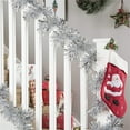 thumbnail image 4 of GEX Christmas Garland 33 Ft. Xmas Tree Decor Hanging Holiday Tinsel Valentines Happy Birthday New Years Wedding Party Proposal Indoor Outdoor Ornament Silver Color, 4 of 5