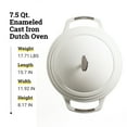 thumbnail image 6 of Lodge USA Enamel Dutch Oven 7.5 qt., White, 6 of 7