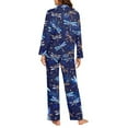thumbnail image 3 of SEANATIVE Galaxy Dragonfly Button Up Pajamas for Women Size L Button Up Sleeping Sets Pj Loungewear Tops and Pants Set of 2 Women Sleepwear Button Down Plus Size Nightwear, 3 of 7