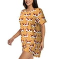 thumbnail image 2 of Rateoe Dachshund Dog Puppy Pattern Women's Short-Sleeved Pajama Set - 2 Piece Soft and Lightweight Sleepwear Set-Large, 2 of 7