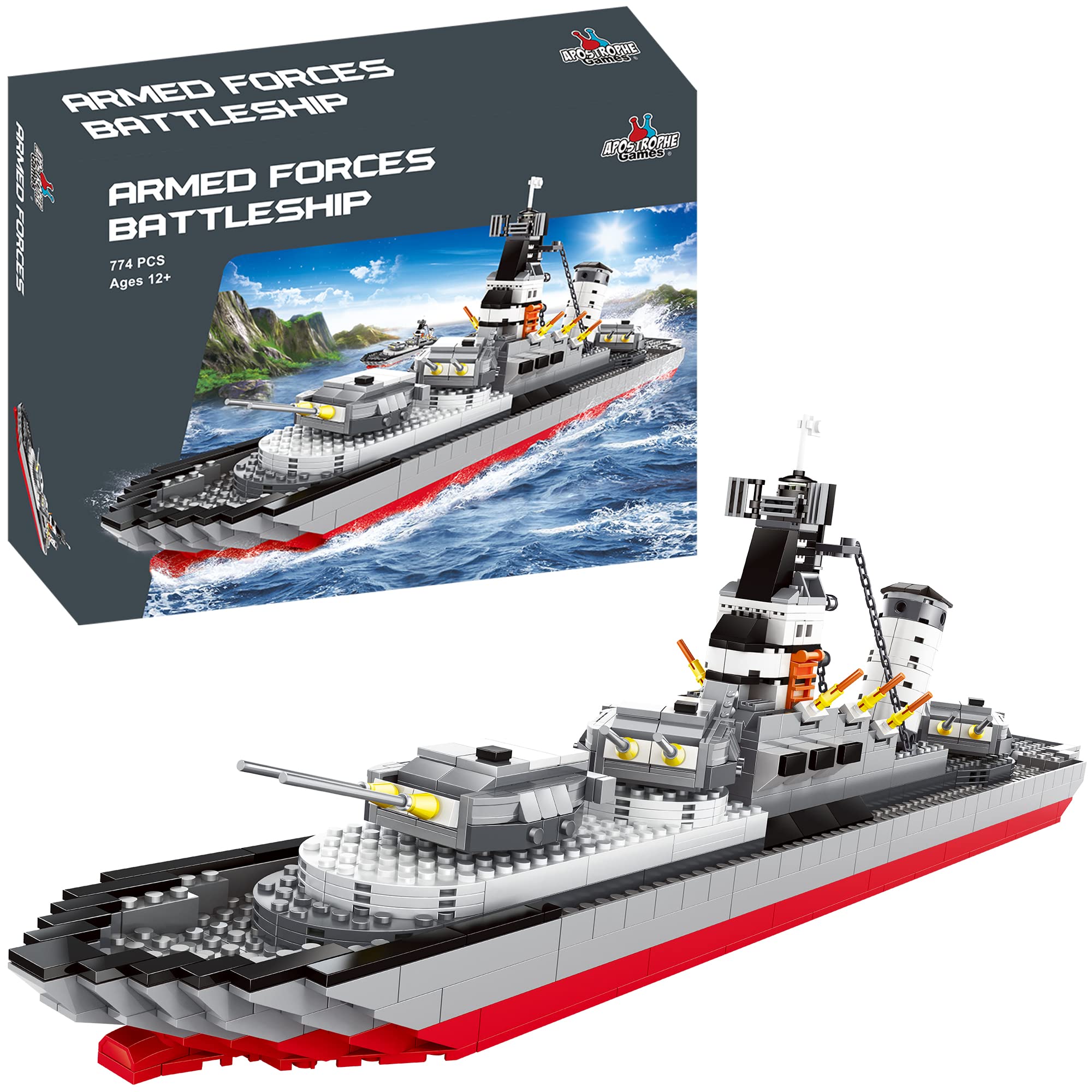 Apostrophe Games Navy Battleship Building Block Set (774 Pieces ...