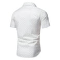 thumbnail image 3 of Floenr Mens T Shirts,Men's Casual Slim Print Button Lapel Short Sleeve Shirt, 3 of 4