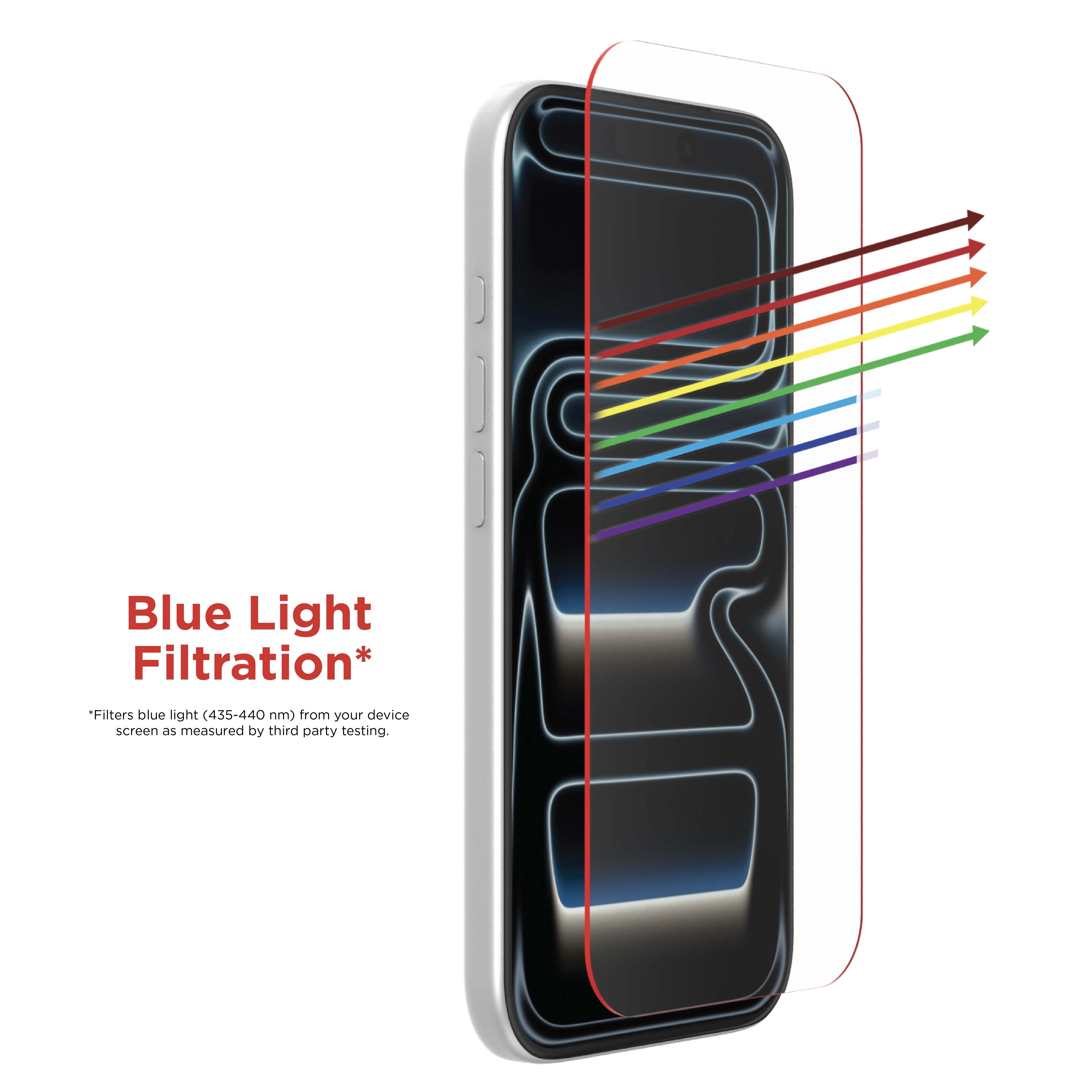 Karma by Body Glove Screen Protector with Red Light Conversion for iPhone 18 Pro / 17 Pro with Easy Application Tray