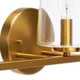 thumbnail image 4 of Robert Stevenson Lighting Berkley - Metal and Glass 3-Light Vanity Light, Brushed Gold, 4 of 5