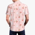 thumbnail image 3 of Balery Rabbit And Cherry Printed Men’s Short Sleeve Polo Shirt, Midweight Men's Shirt,Golf Polo shirts -3X-Large, 3 of 8