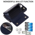 thumbnail image 6 of Crossbody Wallet Case for iPhone 14 Card Slots Holder, Magnetic Snap Flip Folio Purse Case PU Leather Handbag with Detachable Shoulder Strap for iPhone 14, Darkblue, 6 of 9