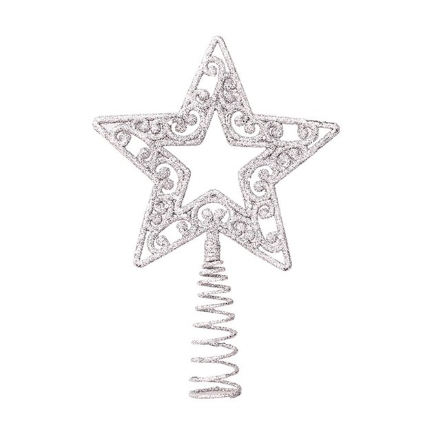 Adorno para árbol de Navidad de Witspace, estrella iluminada de 8 pulgadas con purpurina metálica, soporte para adorno para árbol de Navidad, decoración del hogar, bar, fiesta navideña.