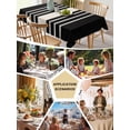 thumbnail image 6 of Black Beige Striped Tablecloth Rectangle Table Cloth 52x70,Waterproof Outdoor Table Cloth Covers Decorative Table Protector,Modern Farmhouse Retro Lines Washable Table Cover for Kitchen Dinning Party, 6 of 8