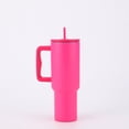 thumbnail image 5 of MEGACHIC 40 oz Tumbler with Handle and Straw Lid Stainless Steel Insulated Water Bottle Travel Coffee Mug for Ice Drinks Hot, Pink, 5 of 7