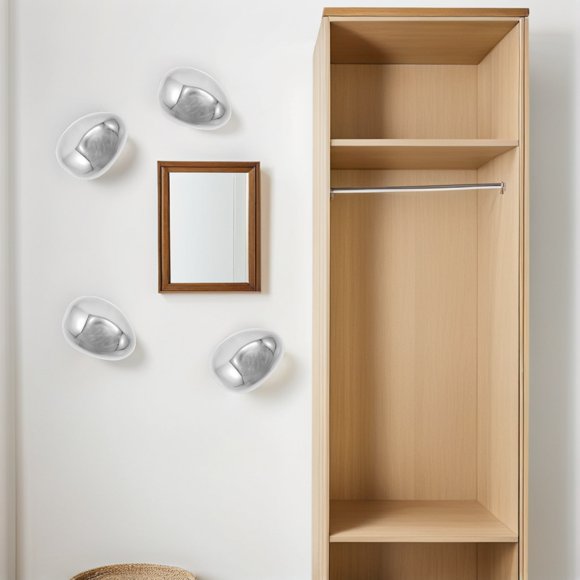 unbranded Adorno De Pared De Piedra Falso Plateado Electroplatado Con Instalación Fácil Para Ambientes Modernos