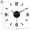 thumbnail image 2 of PULLIMORE 3D Frameless Wall Clock Decor, Large DIY Wall Clock Sticker Kit with Mirror Surface Sticker for Office Home Living Room Decor (Black), 2 of 9