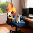 thumbnail image 4 of HELLHERO Soccer Water Fire Stretchable Gaming Chair Covers with Armrest Covers for Office Studies, Universal Removable 4 Pcs Game Chair Cover with Armchair Slipcovers, 4 of 10