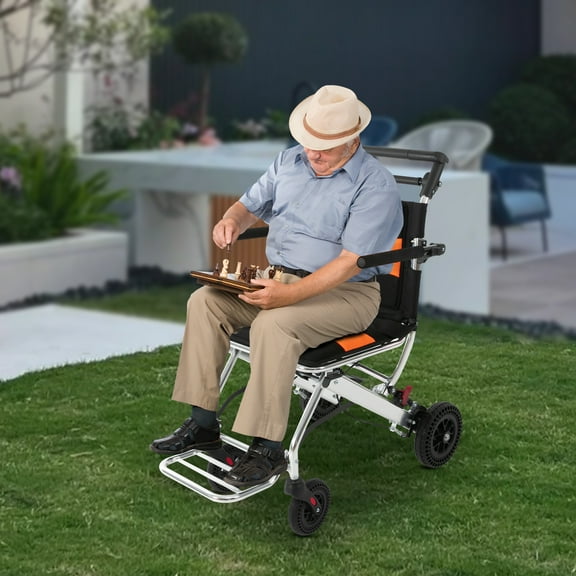 Travel Transport Wheelchair for Adults and Seniors Portable Folding Wheelchair