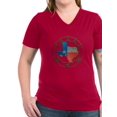 thumbnail image 1 of CafePress - Texas Wrought Iron Barn Art T Shirt - Women's V-Neck Dark T-Shirt, 1 of 1