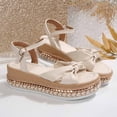 thumbnail image 6 of Eltusu Women Platform Sandals, Non-Slip Open Toe Ankle Strap Fashion Dress Sandals Shoes White Size 6.5, 6 of 9
