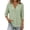 Green, variant on Ziynglg Boho Shirts for Women V Neck Eyelet 3/4 Length Sleeve V Neck Tops Summer Loose Pajama Casual Blouses