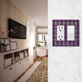 thumbnail image 5 of Yayeee Rocker Switch Wall Plate 3-Gang 6.5"x4.6" Home Decorative Outlet Cover, Gold and Green Floral Pattern, 5 of 6