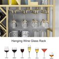 thumbnail image 4 of Botellero De Pared - Estante Flotante para Licores con Portavasos Colgante - Ideal para Exhibir Botellas Y Copas De Vino En El Minibar - Perfecto para Decorar E(Vino Negro-80 * 45 * 25Cm), 4 of 4