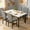 White & Grey, variant on LTTROMAT Dining Table Set for 4 with Faux Marble Table, Small Kitchen Table and Chairs Set with 4 Velvet Upholstered Chairs, White & Blue