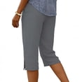 thumbnail image 5 of Zedker 2026 Women's Elastic Waist 3/4 Capri Harem Pants with Pockets Casual Loose Solid Yoga Trousers Gray S, 5 of 6