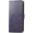 thumbnail image 2 of Wallet Phone Case for Redmi 12,Four Leaf Clover Pattern PU Leather Case with Magnetic Clasp and Cash Card Slots Holster for Redmi 12,SYC Purple, 2 of 9